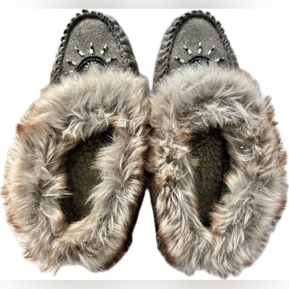 Cozy Gray Fur-Lined Women's Slippers - Picture 6 of 6